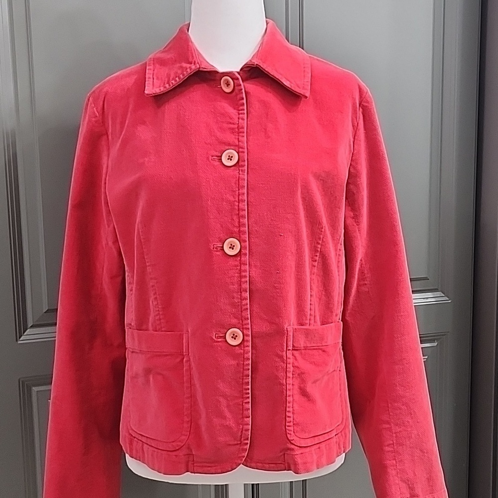 TALBOTS RED VELVET BLAZER JACKET SIZE 8